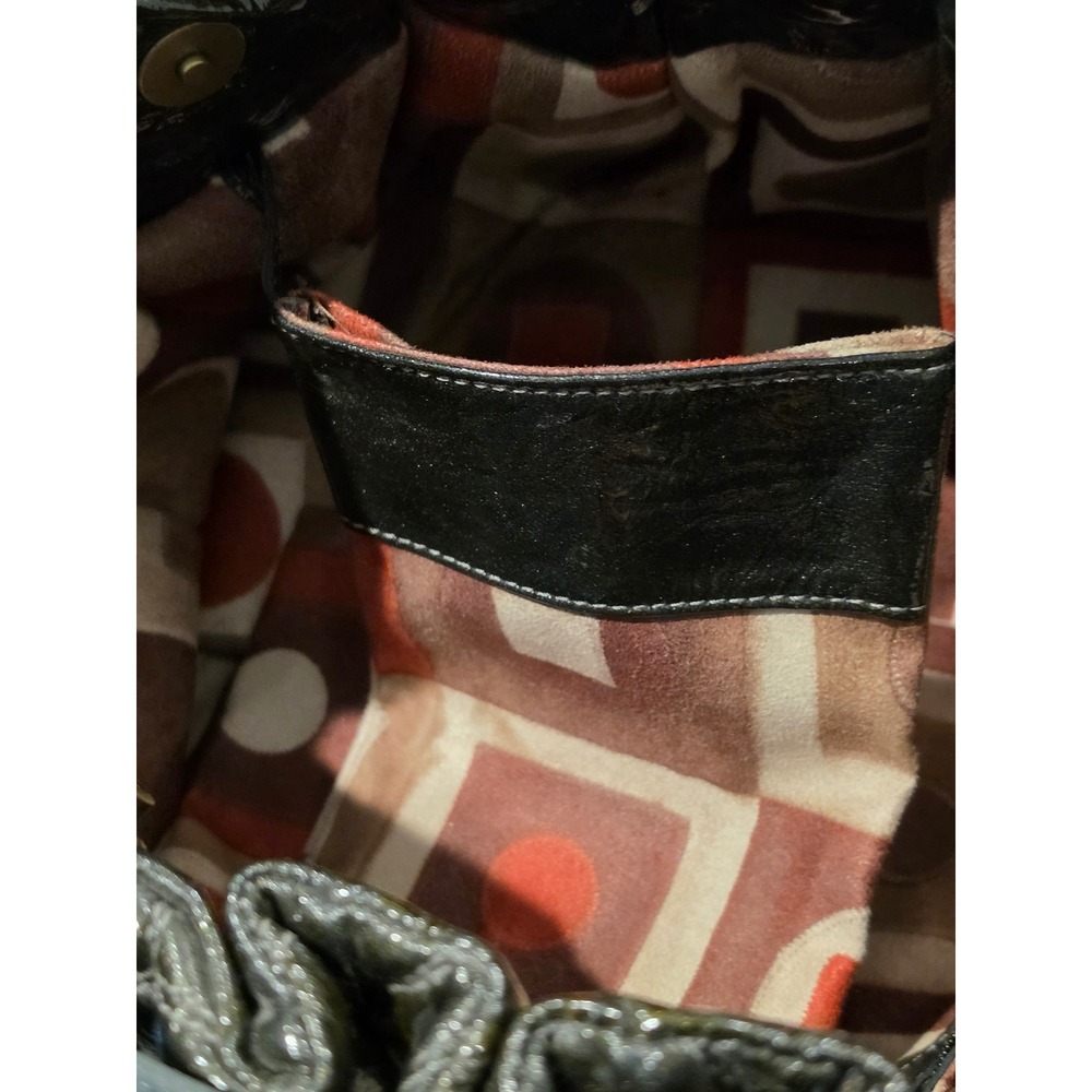 Soha Designs Studio Italy Leather Quilted Hobo Bag Olive Green Chain Grommet NEW - Picture 8 of 8